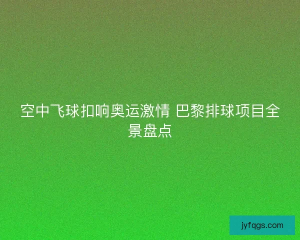 空中飞球扣响奥运激情 巴黎排球项目全景盘点