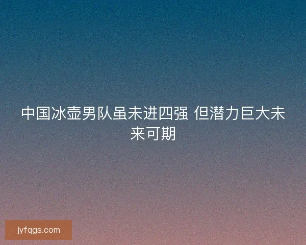 中国冰壶男队虽未进四强 但潜力巨大未来可期